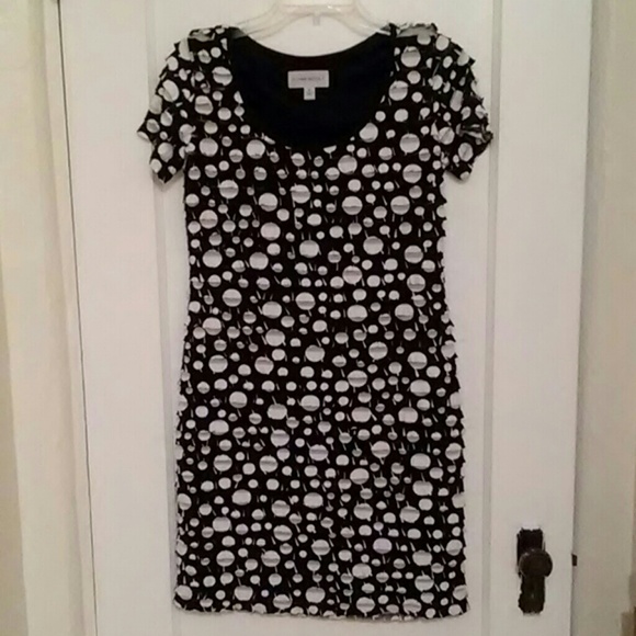 Ronni Nicole Polka Dot Ruffled Dress Black White Size 6 - Picture 2 of 6